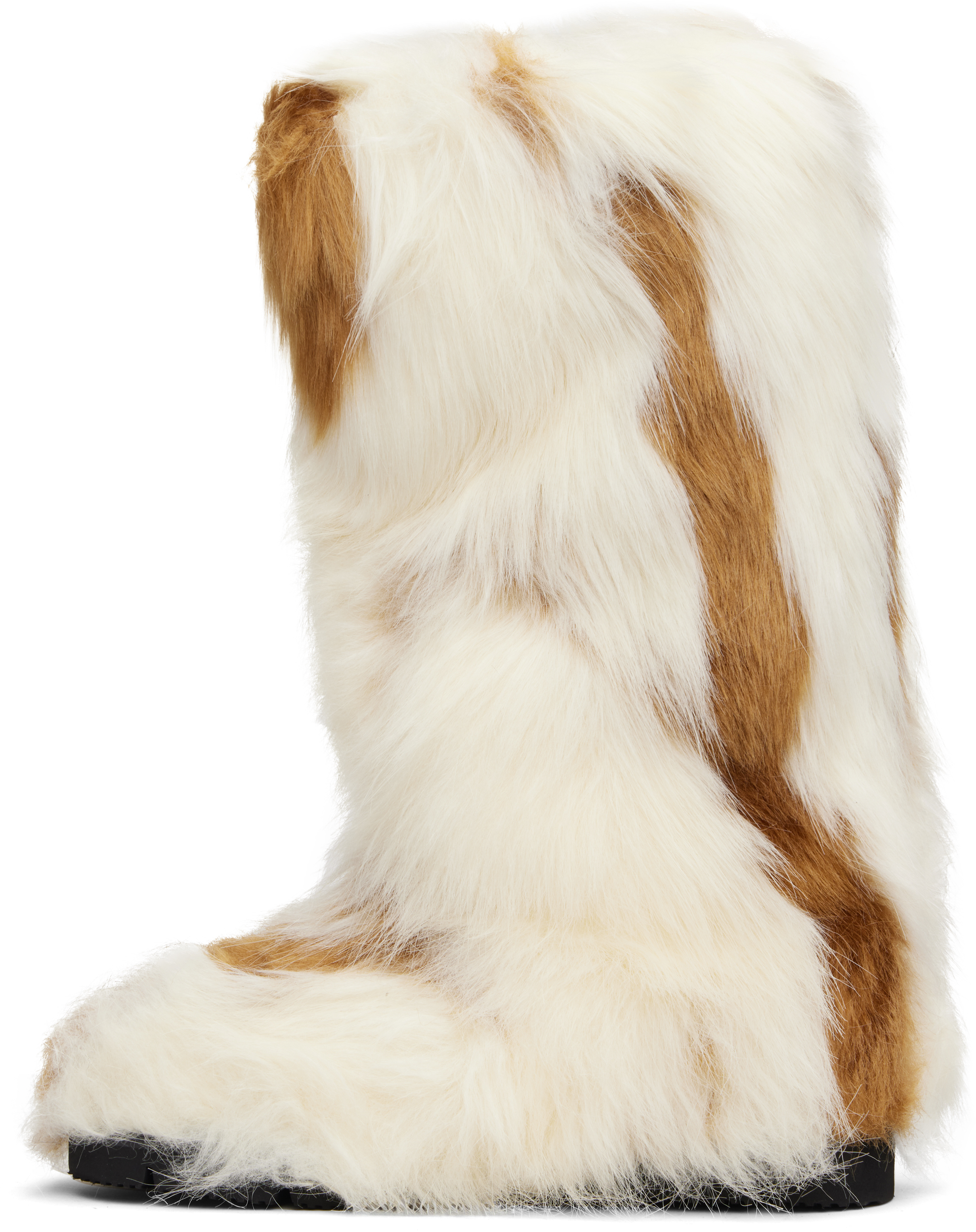 Beige & Brown Fofo Long Boots