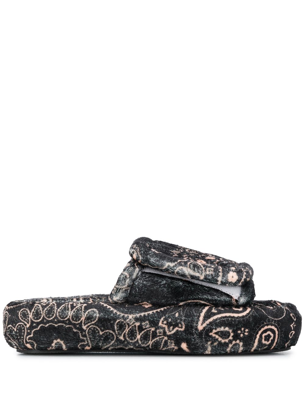 Bandana-print platform slides - Black