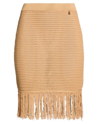 Woman Mini skirt Camel Size 6 Viscose, Polyamide