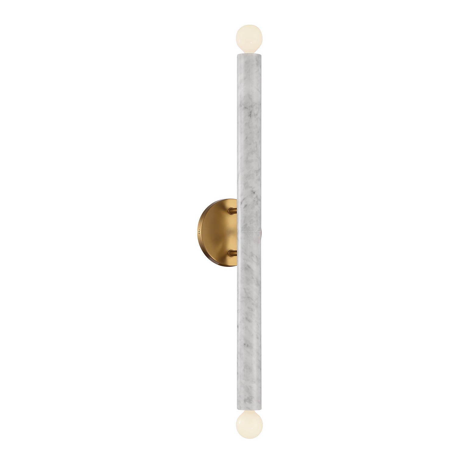 Callaway 2-Light Wall Sconce in White Marble with Warm Bra
