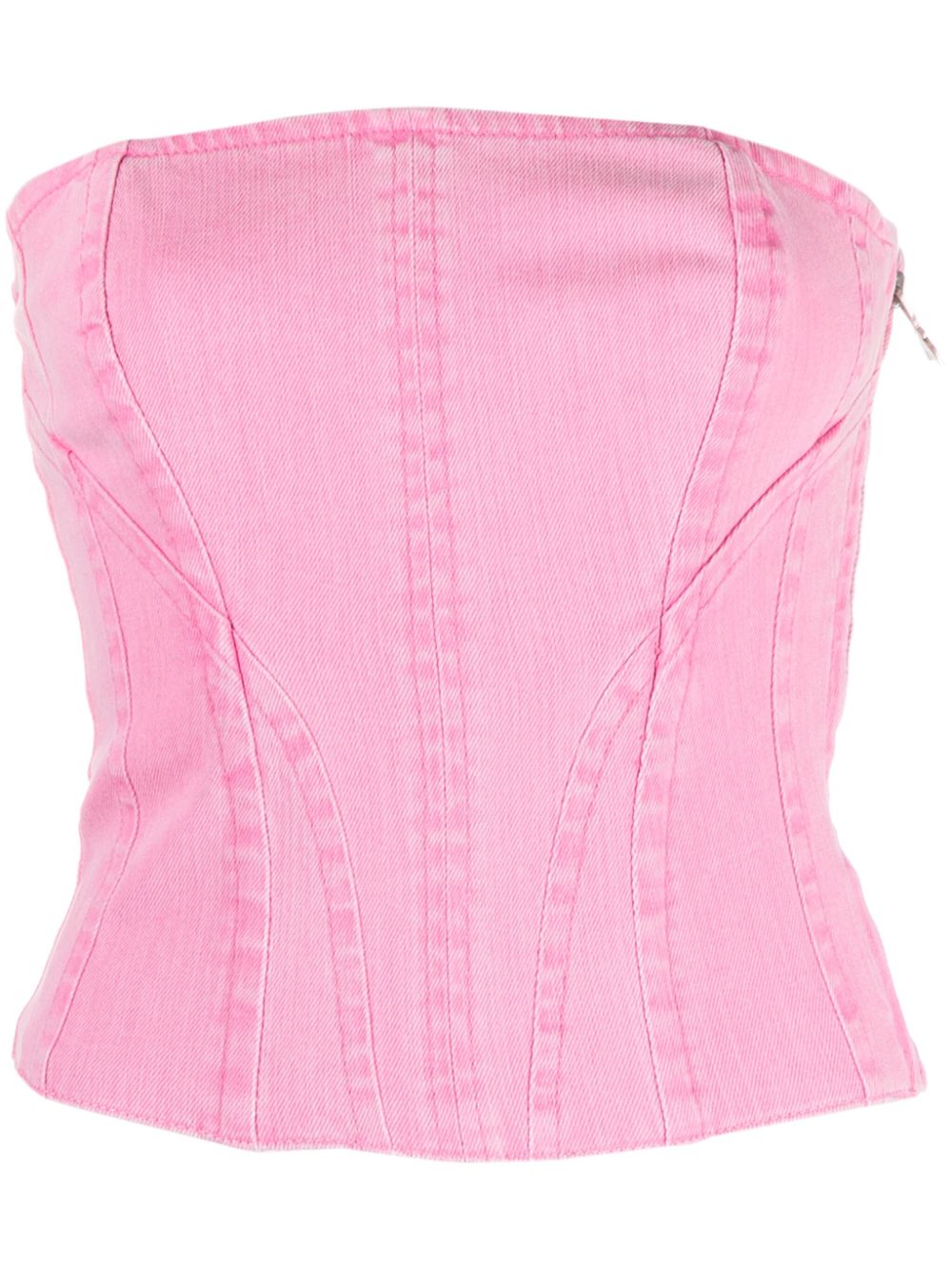 Essential denim bustier top - Pink