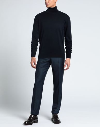 Man Turtleneck Midnight blue Size XL Cotton, Merino Wool