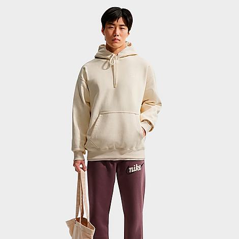 Men's Solo Swoosh Fleece Pullover Hoodie in Coconut Milk/White
