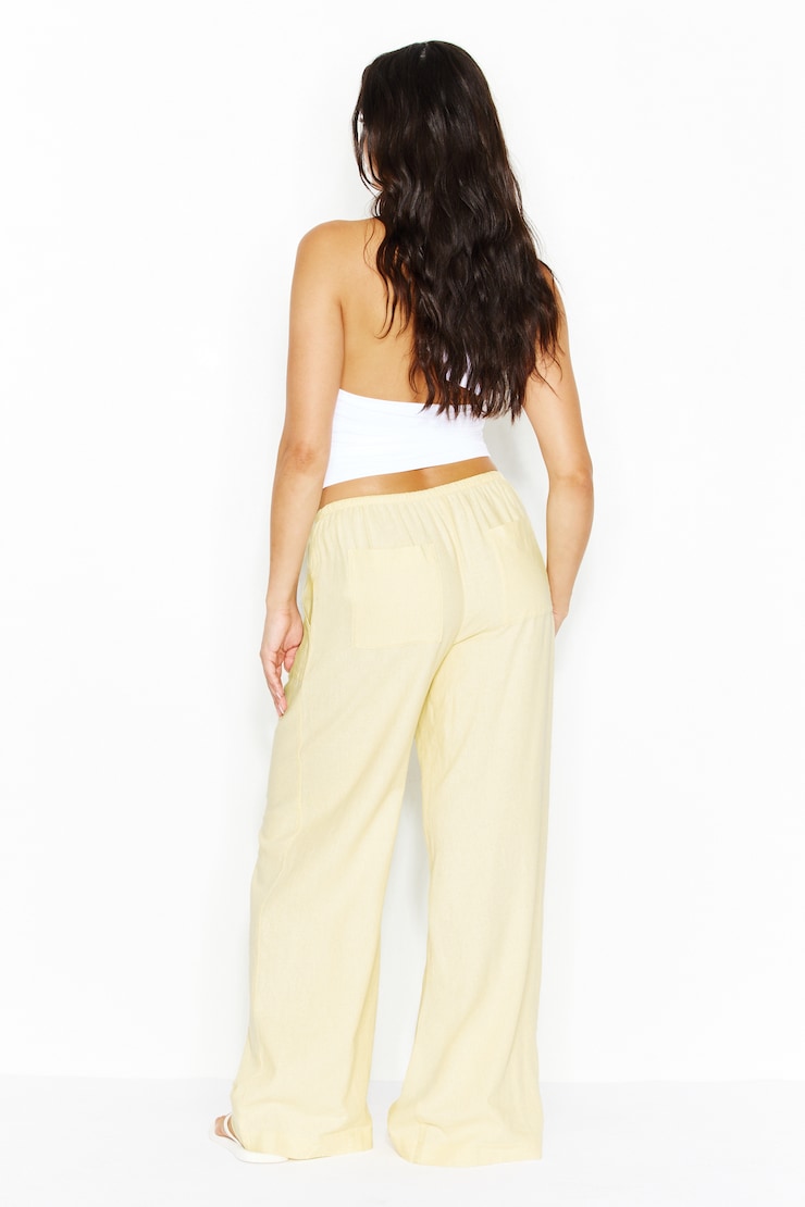 Millie Linen Pull-On Pants - Yellow - Women Clothing