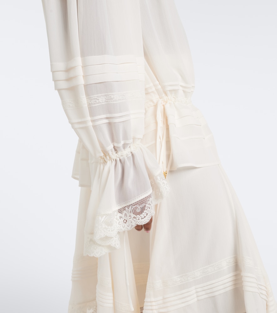 Lace-trimmed off-shoulder top