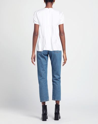 Denim Woman Top White Size 6 Cotton