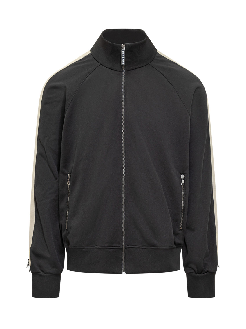 Black Stripes Mock Collar Sweatshirt