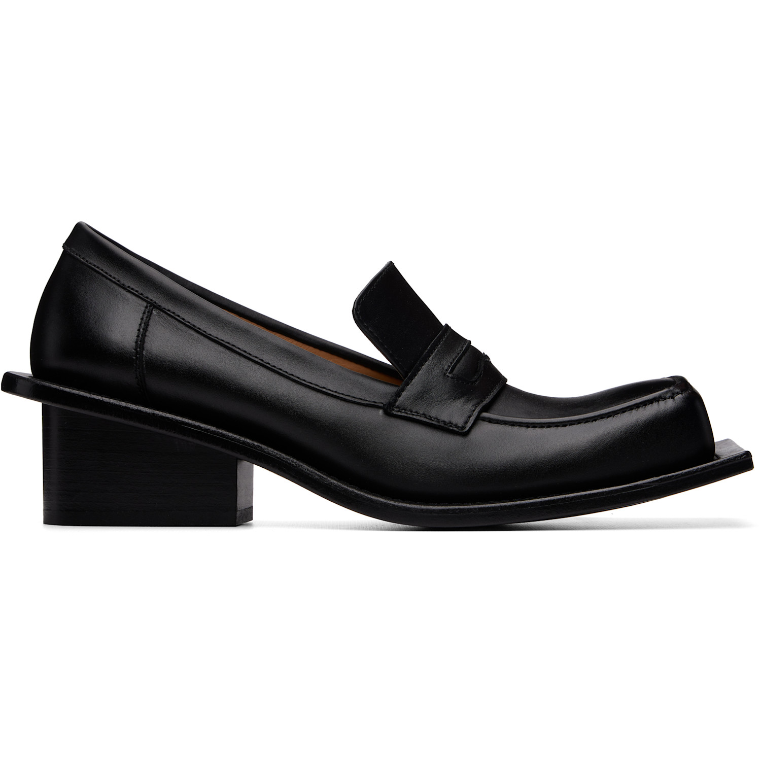 Black Barry Chunky Heel Loafers