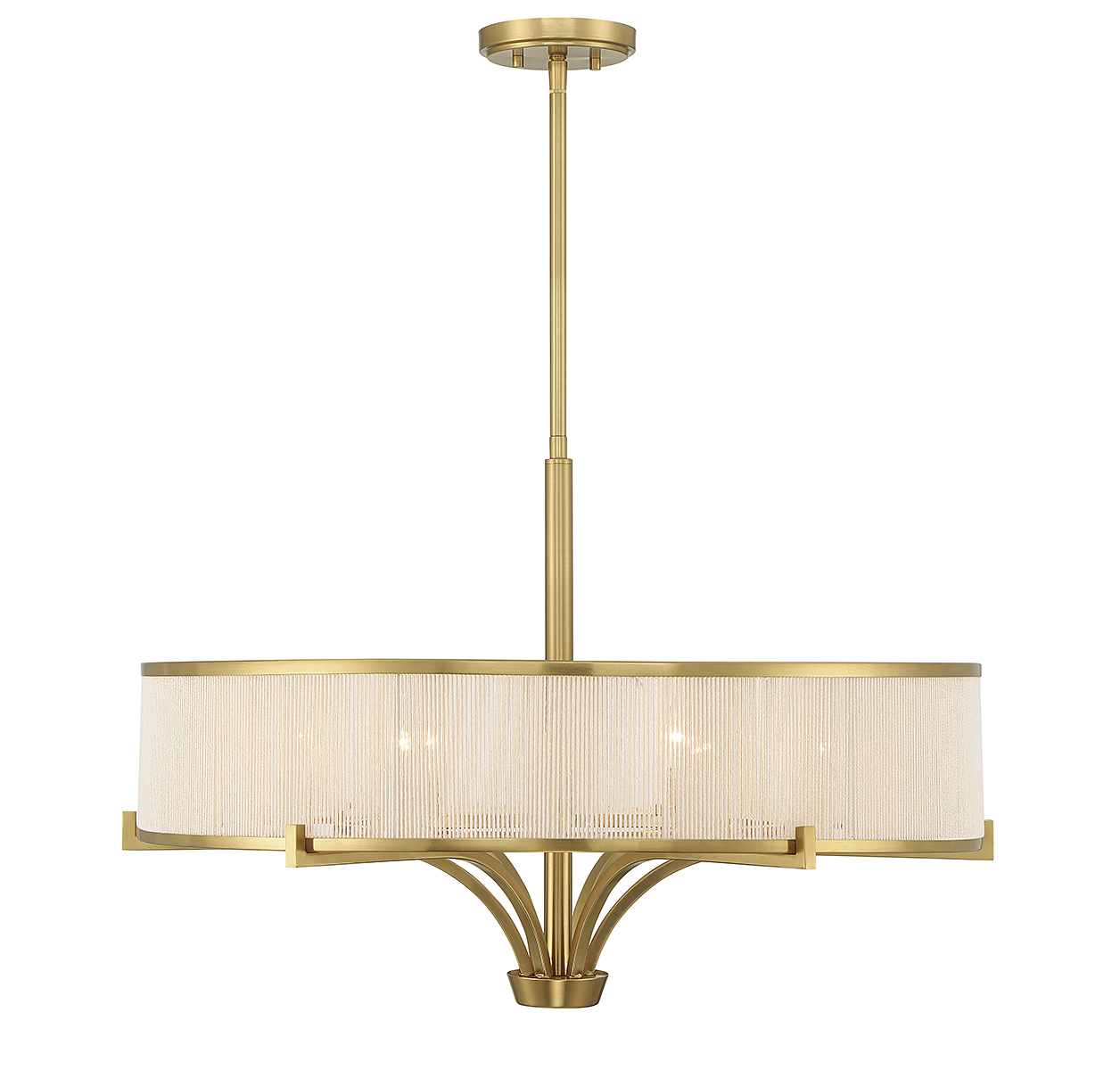 Warm Brass Six Light Chandelier from the Wynwood Collection