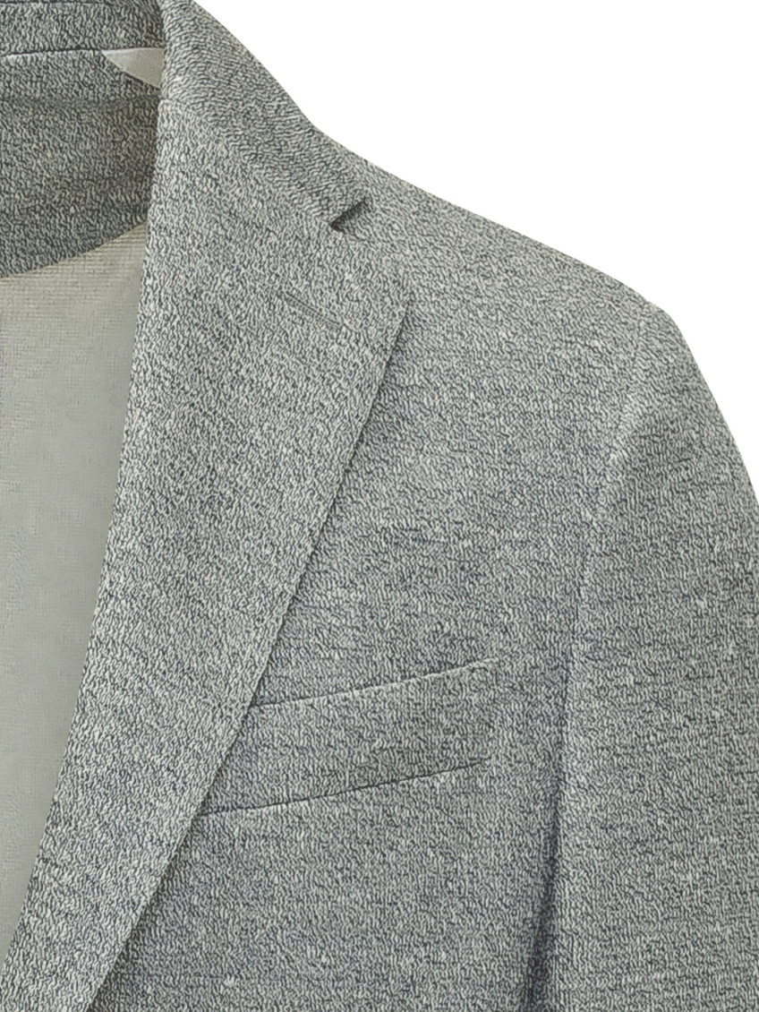 Grey Notched Lapel Blazer