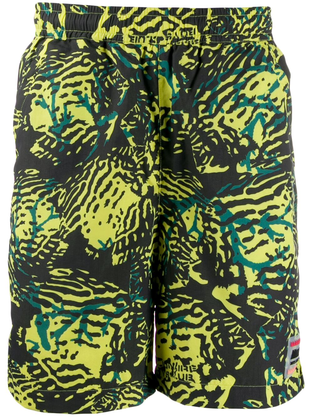 Jungle print beach shorts - Yellow