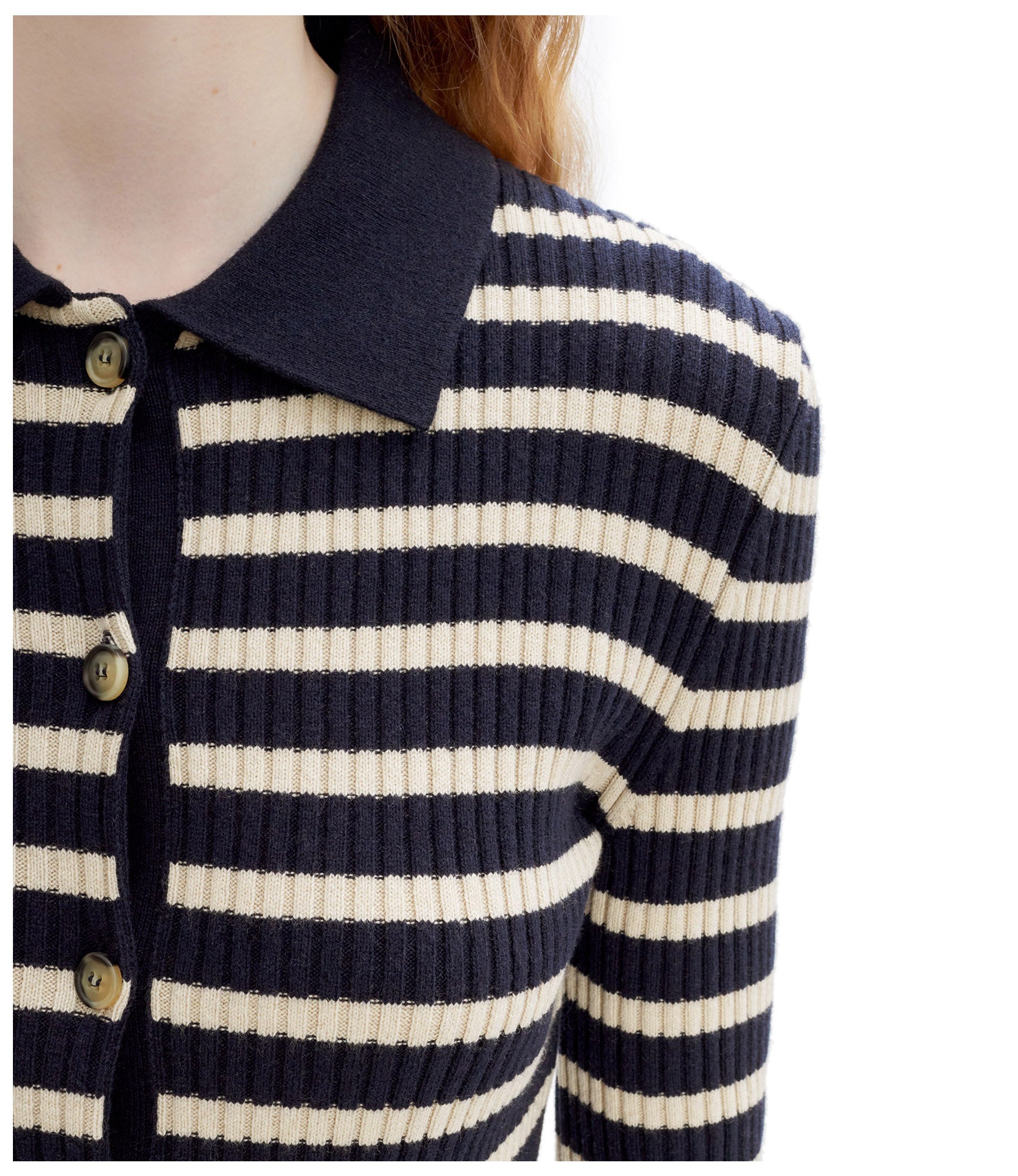 Mallory cardigan TIQ - Dark navy blue/ecru