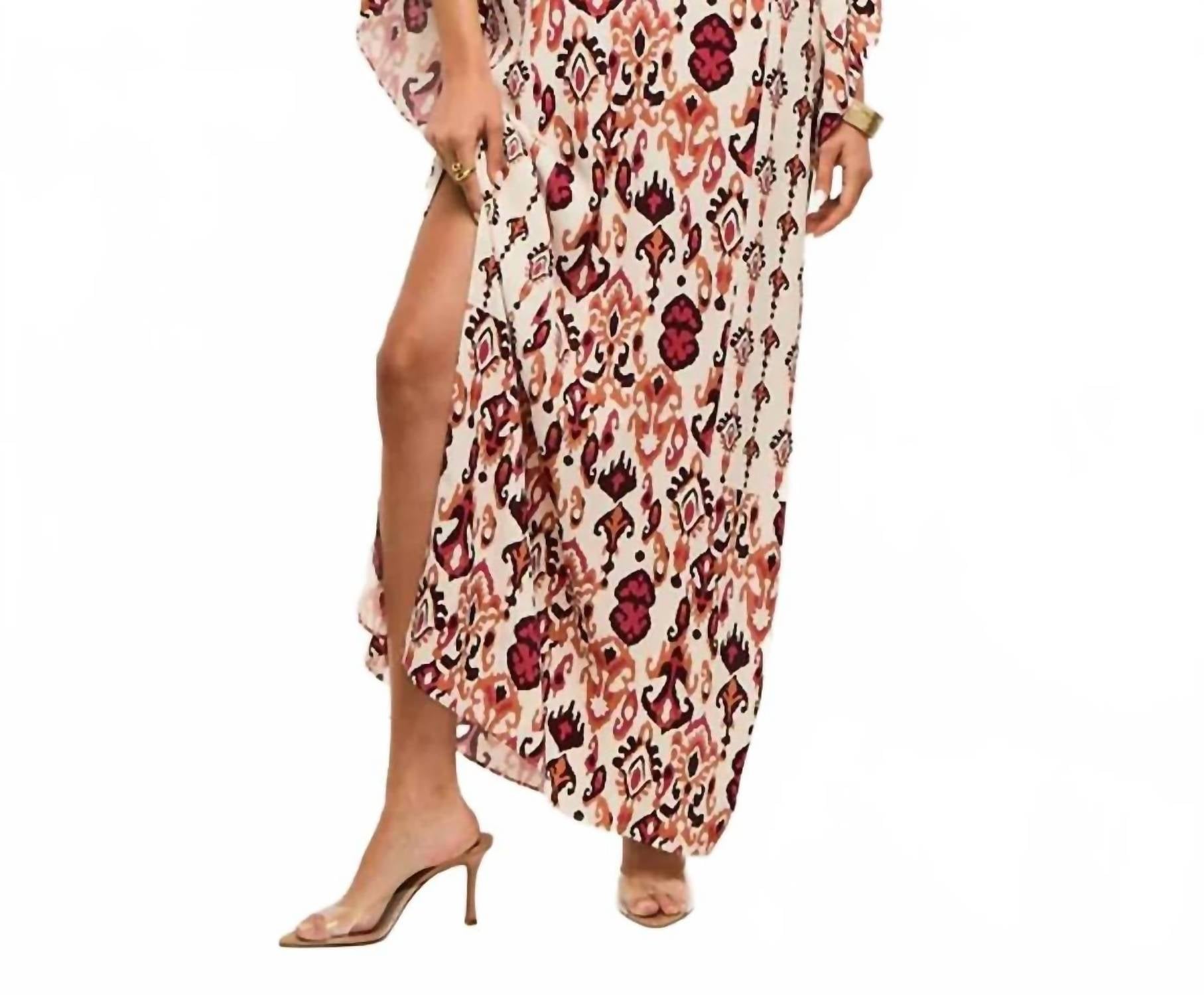 Athena Maxi Dress In Mystic Ikat Biscotti
