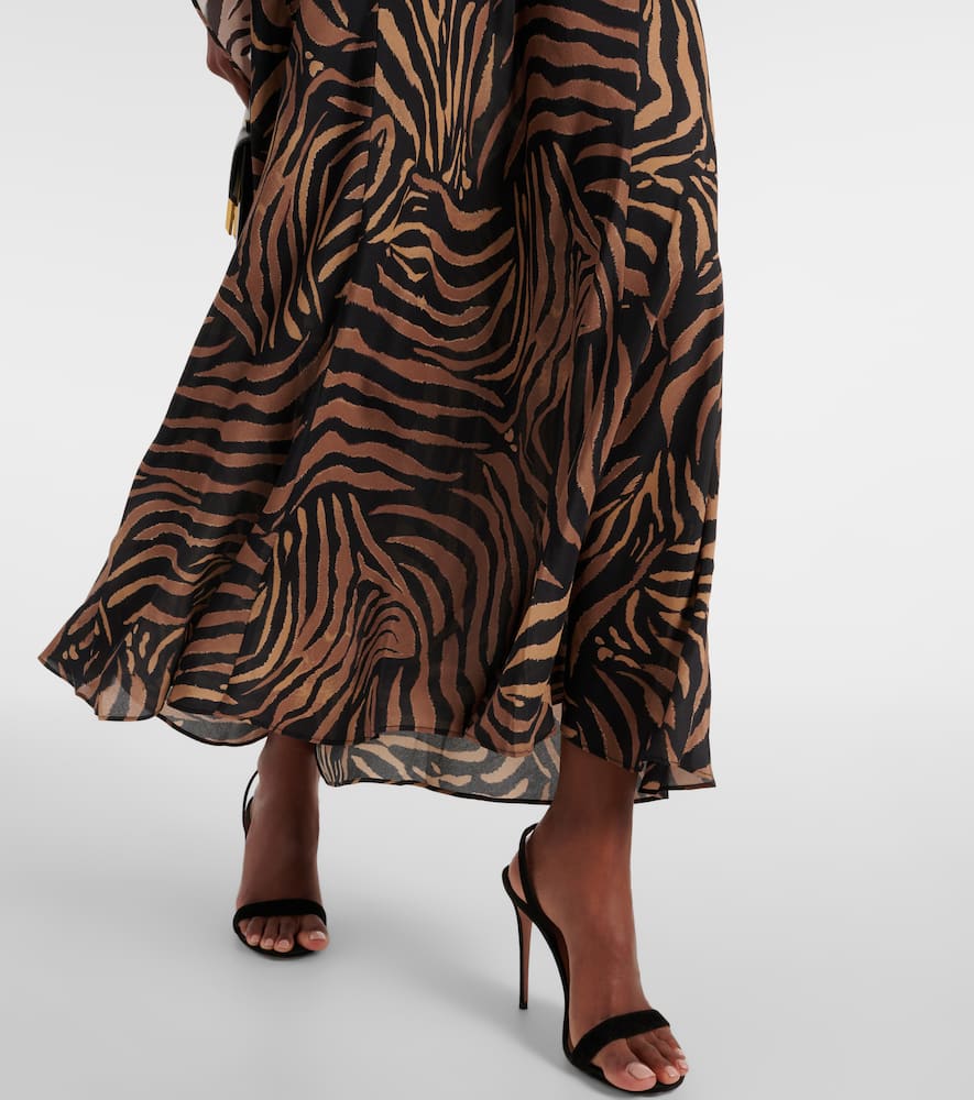 Rixo Evie printed silk midi dress