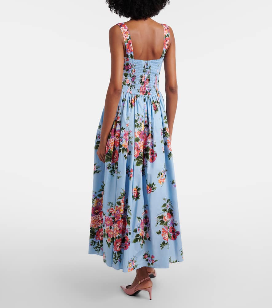 Floral cotton bustier dress