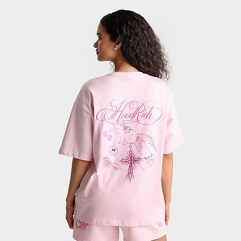 Women's Locket Washed Boyfriend T-Shirt in Pink-a-boo
