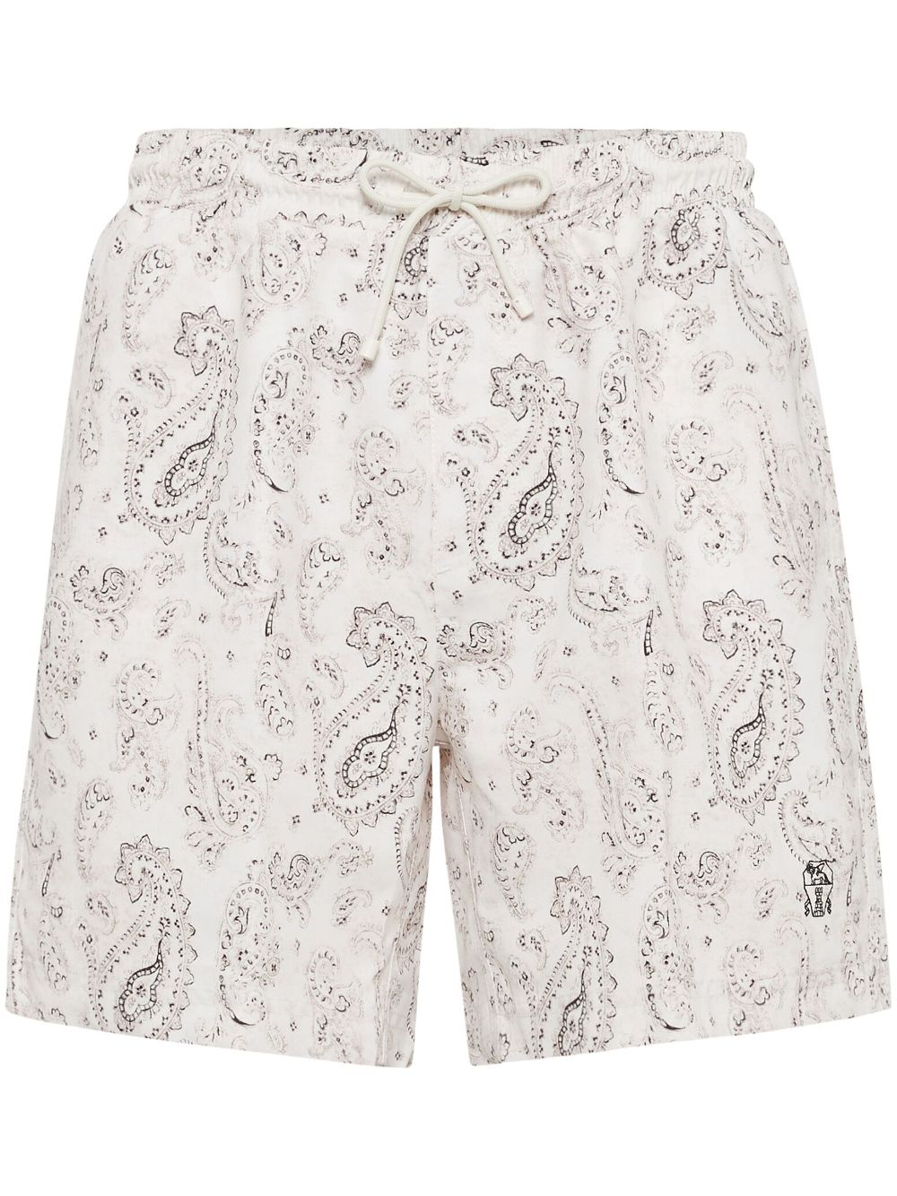 Paisley-print swim shorts - White
