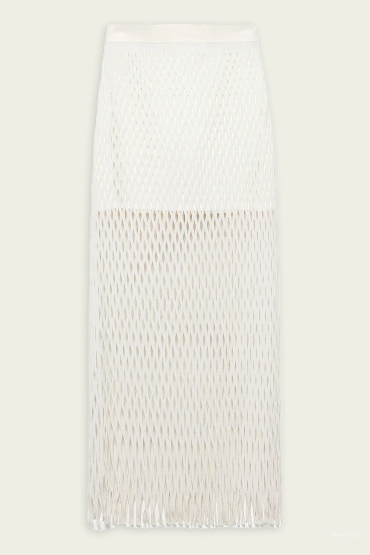 Aldridge Knit Midi Skirt in Ivory