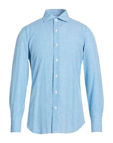 Man Shirt Azure Size 15 ¾ Cotton, Linen