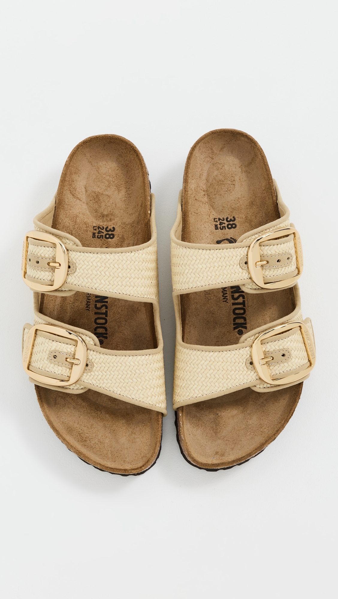 Arizona Big Buckle Raffia Sandals Natural