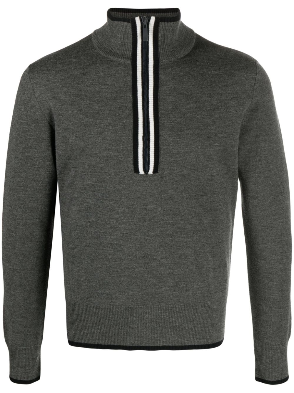 Funnel-neck half-zip jumper - Grey