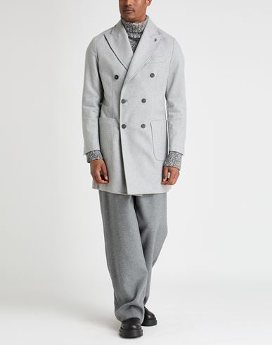 Roberto P Luxury Man Coat Light grey Size 42 Wool