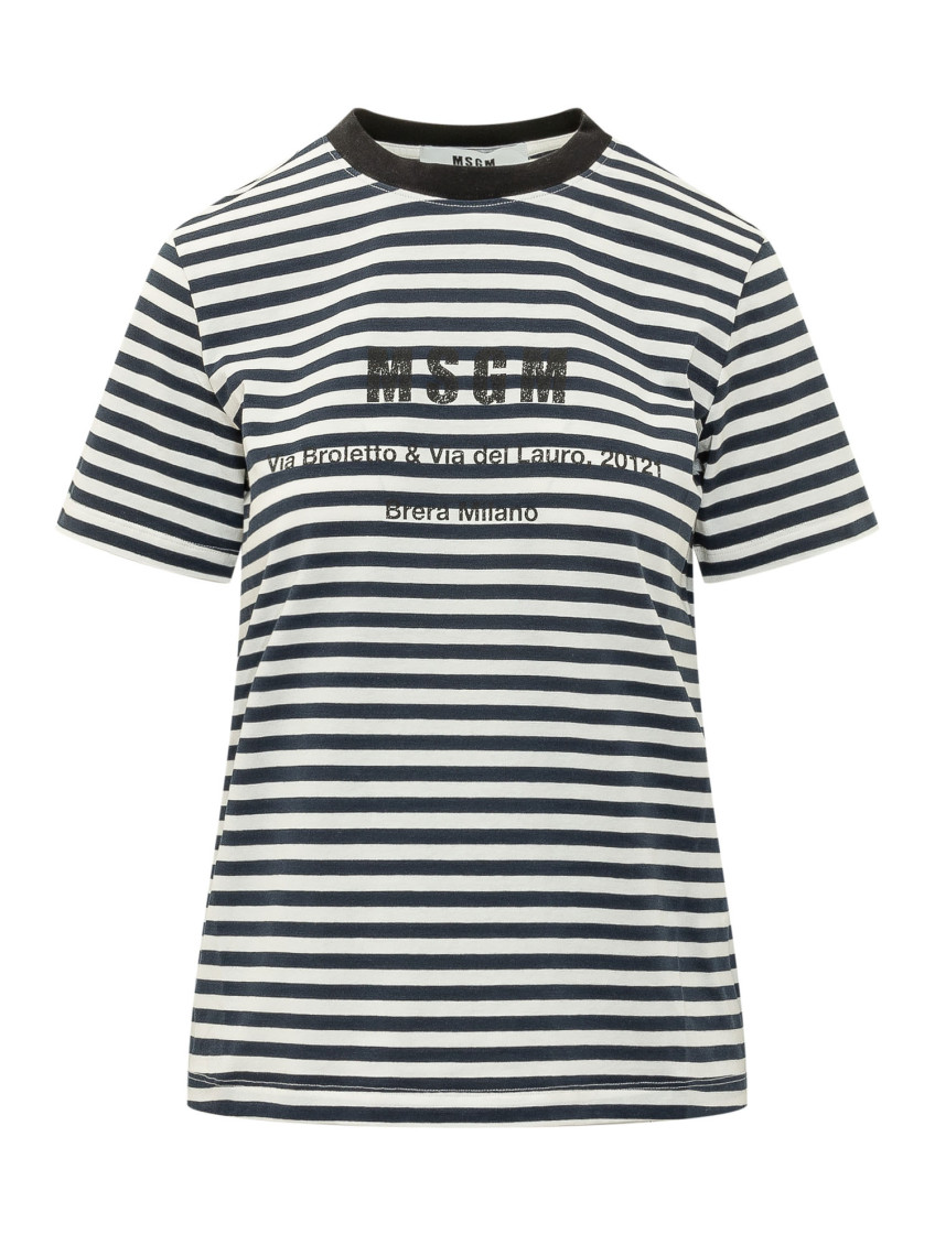 White Stripes Crew Neck T-Shirt