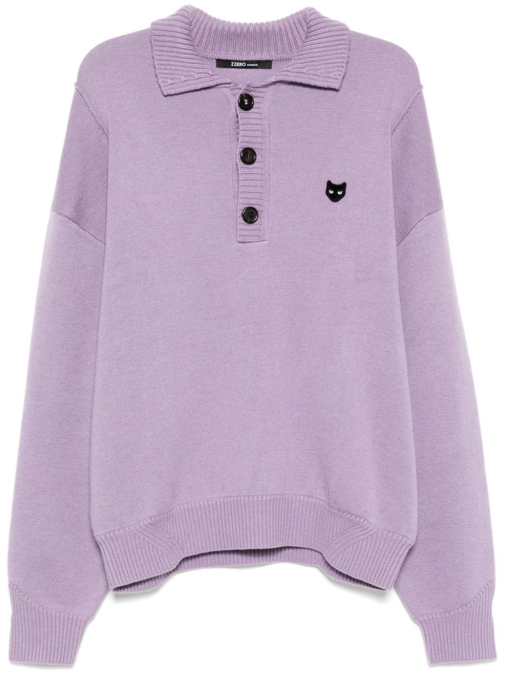 Panther hand rope high neck sweater - Purple