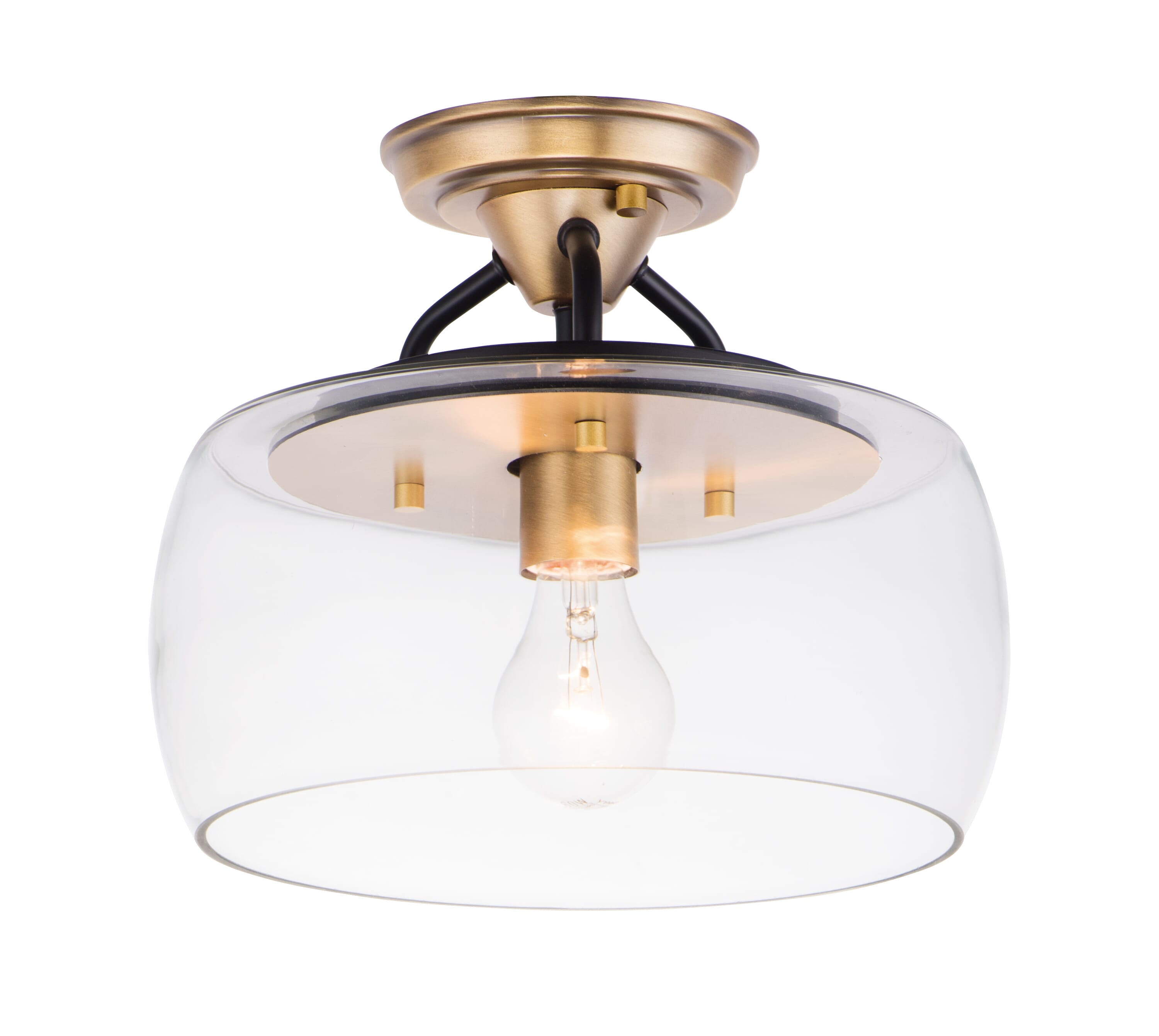 Maxim Goblet Ceiling Light in Bronze and Antique Brass - 26129CLBZAB