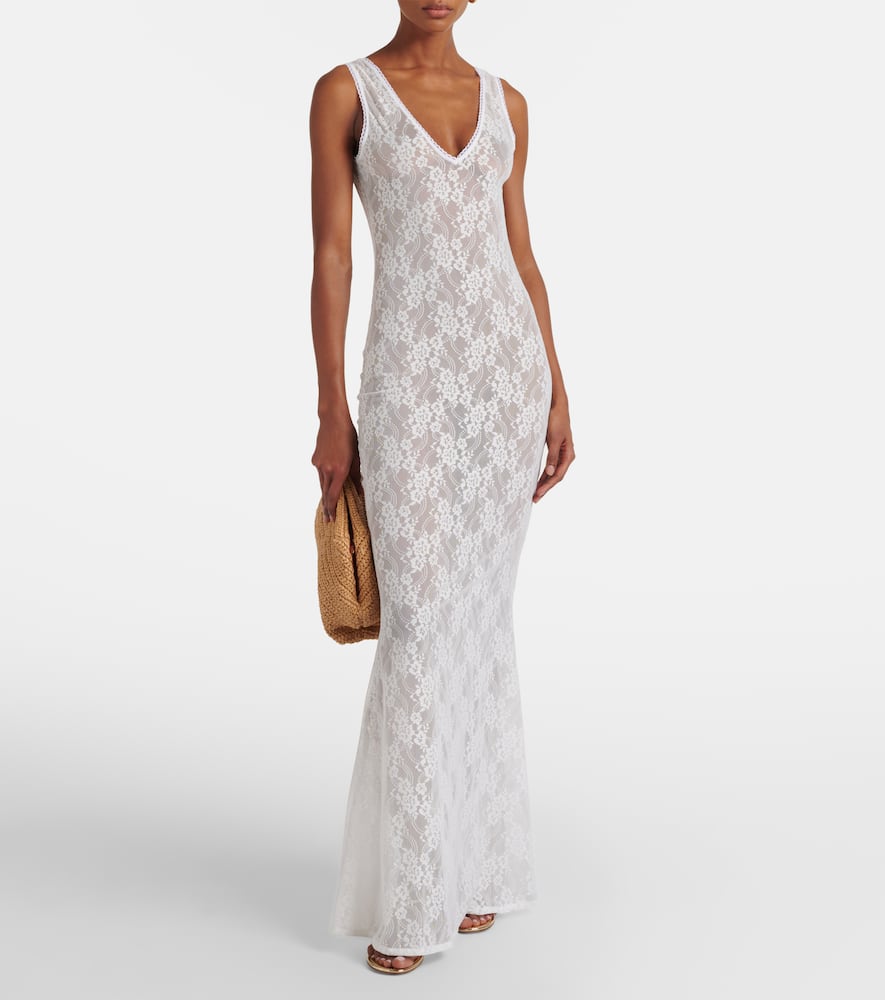 Adel sheer lace maxi dress