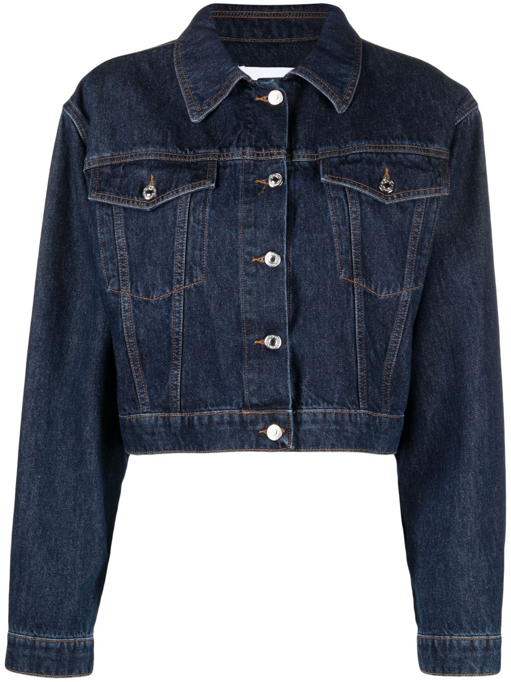 Spread-collar denim jacket - Blue