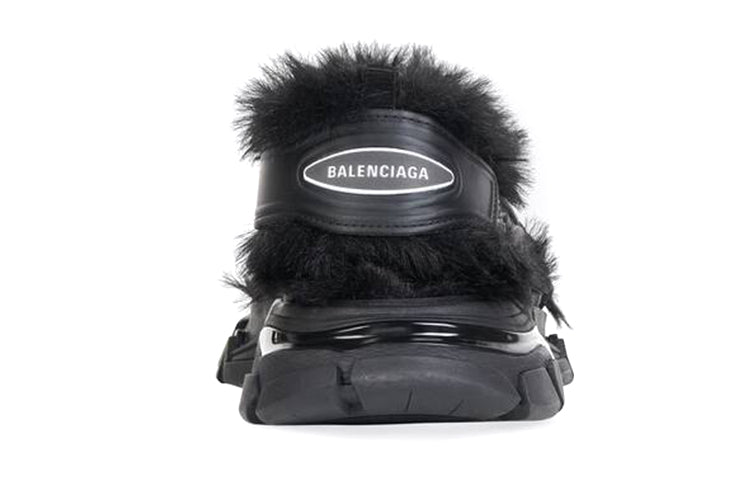 (WMNS) Track Sandals 'Fake Fur Black'