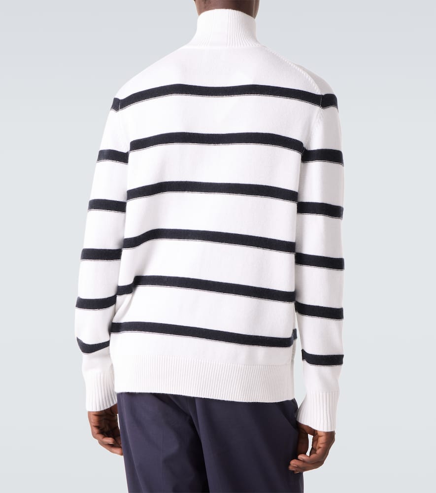Striped cotton and cashmere sweater