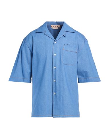 Man Denim shirt Blue Size 36 Cotton