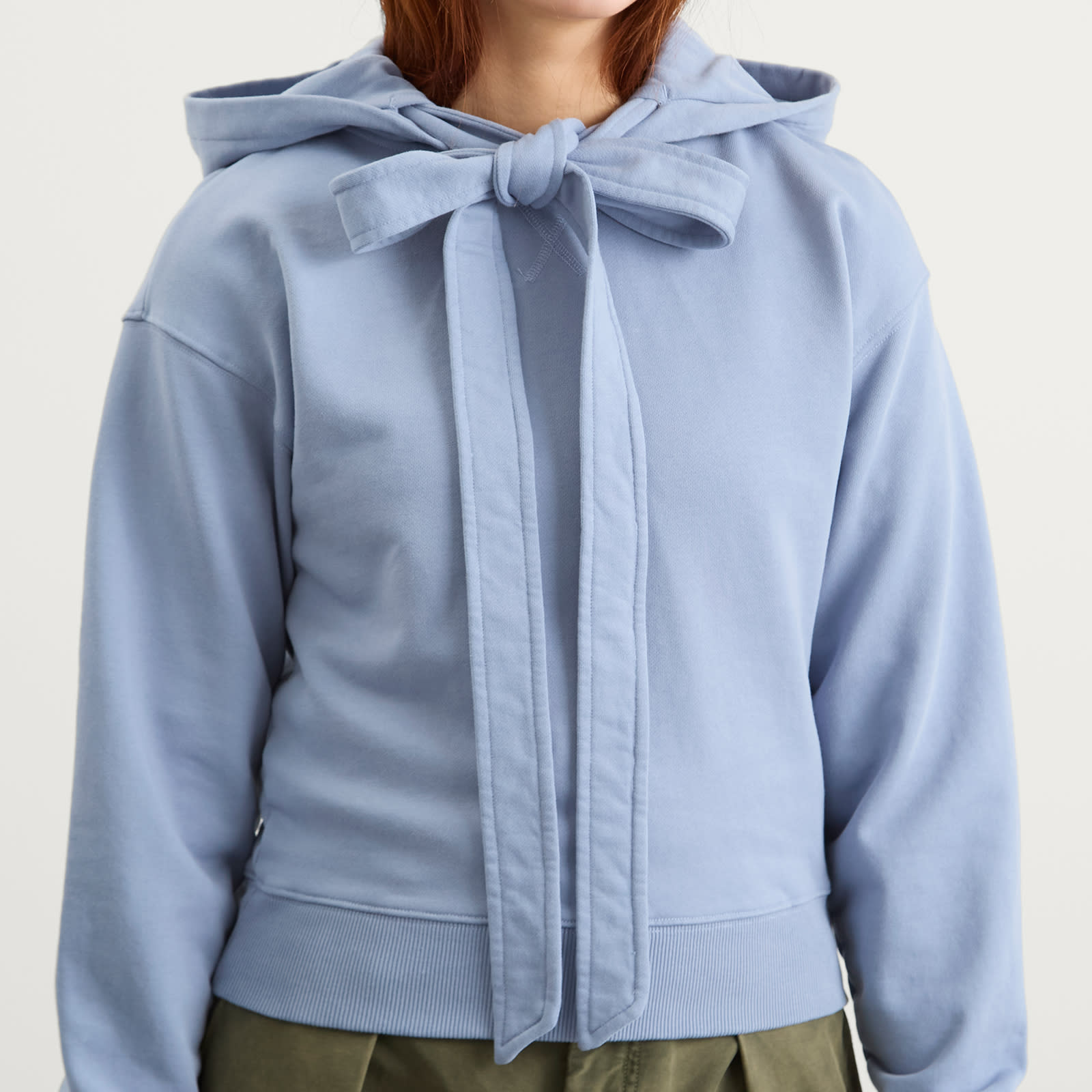 Women's Tied Bow Hoodie Steel Blue