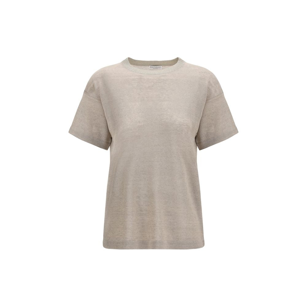 Linen Crewneck T-Shirt — Beige