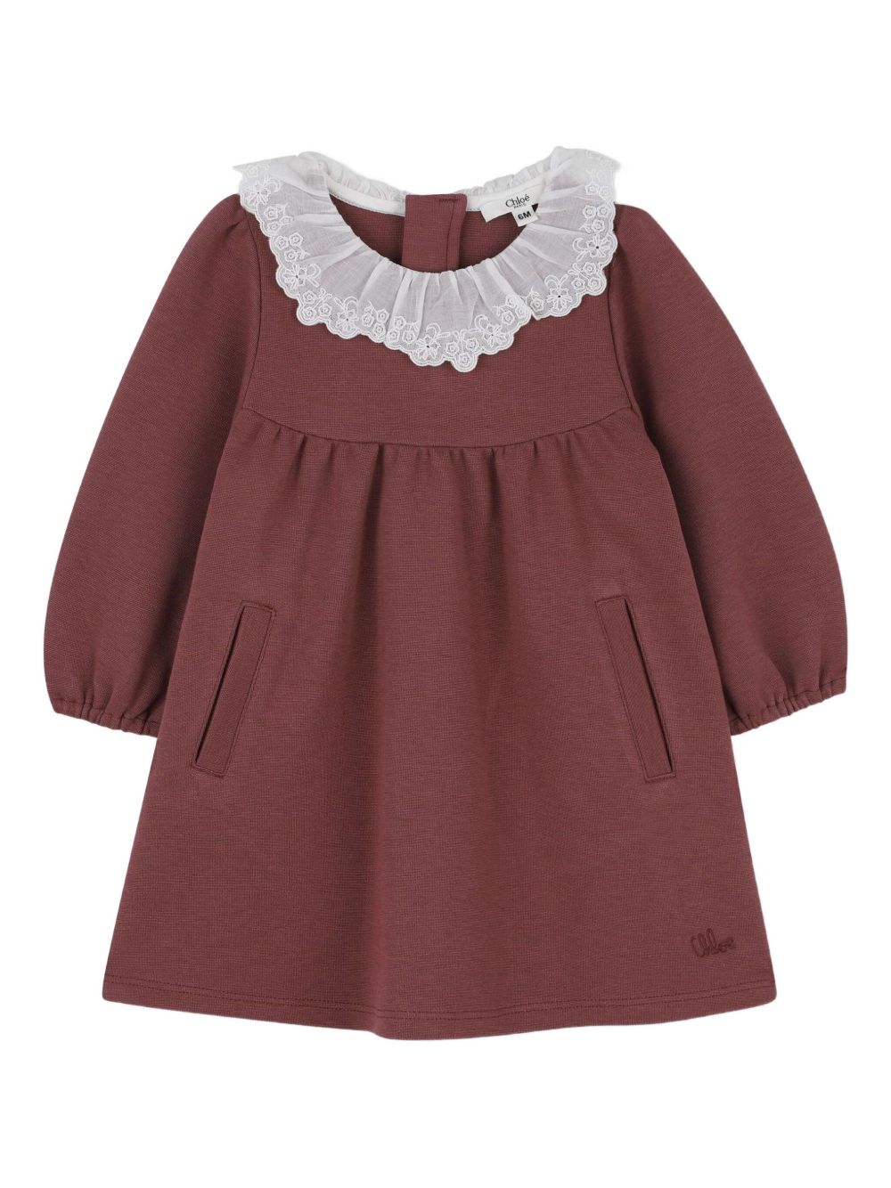 Ruffled long-sleeve dress - Pink