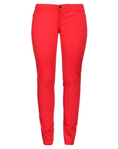 Woman Pants Red Size 32 Cotton, Elastane