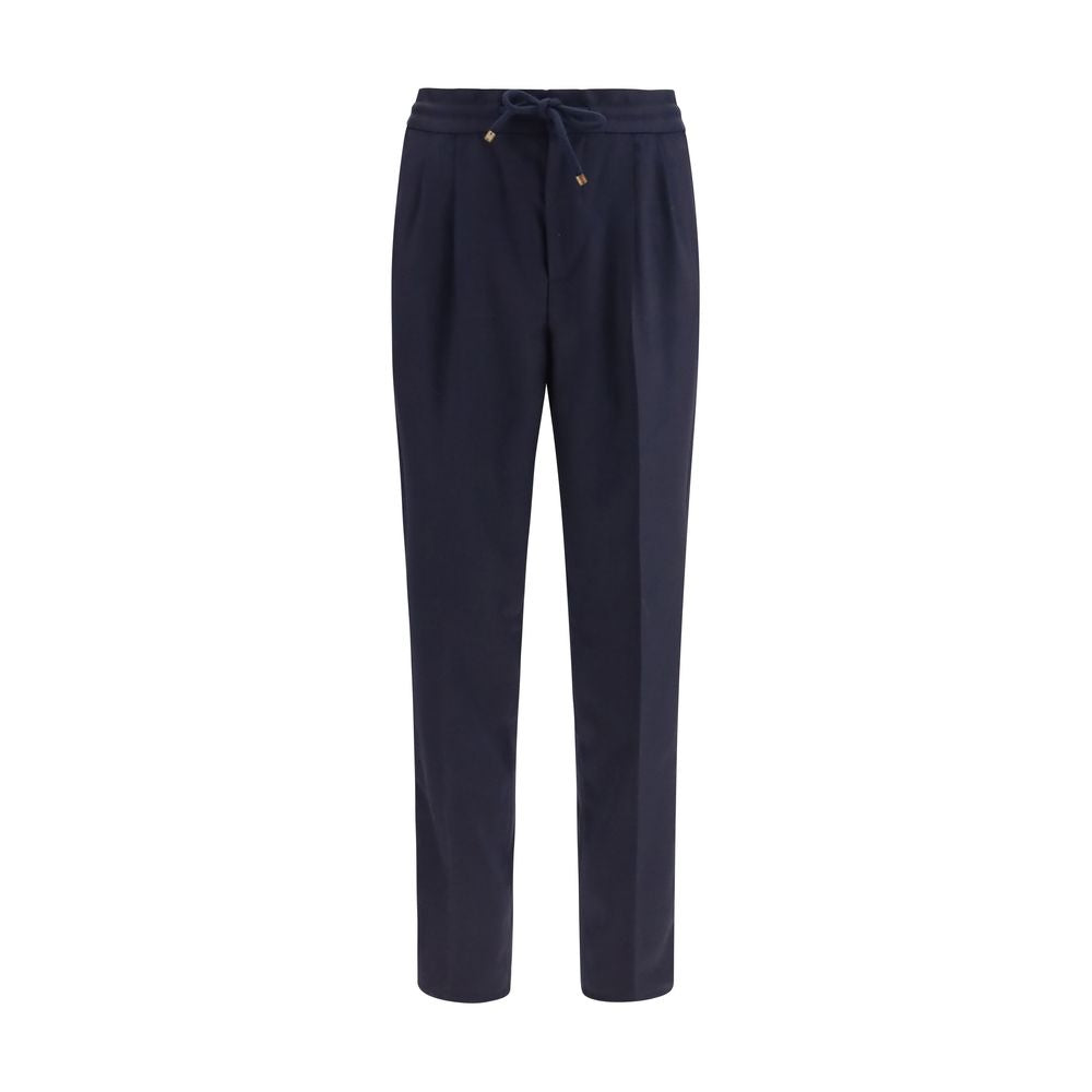Virgin Wool Trousers — Navy