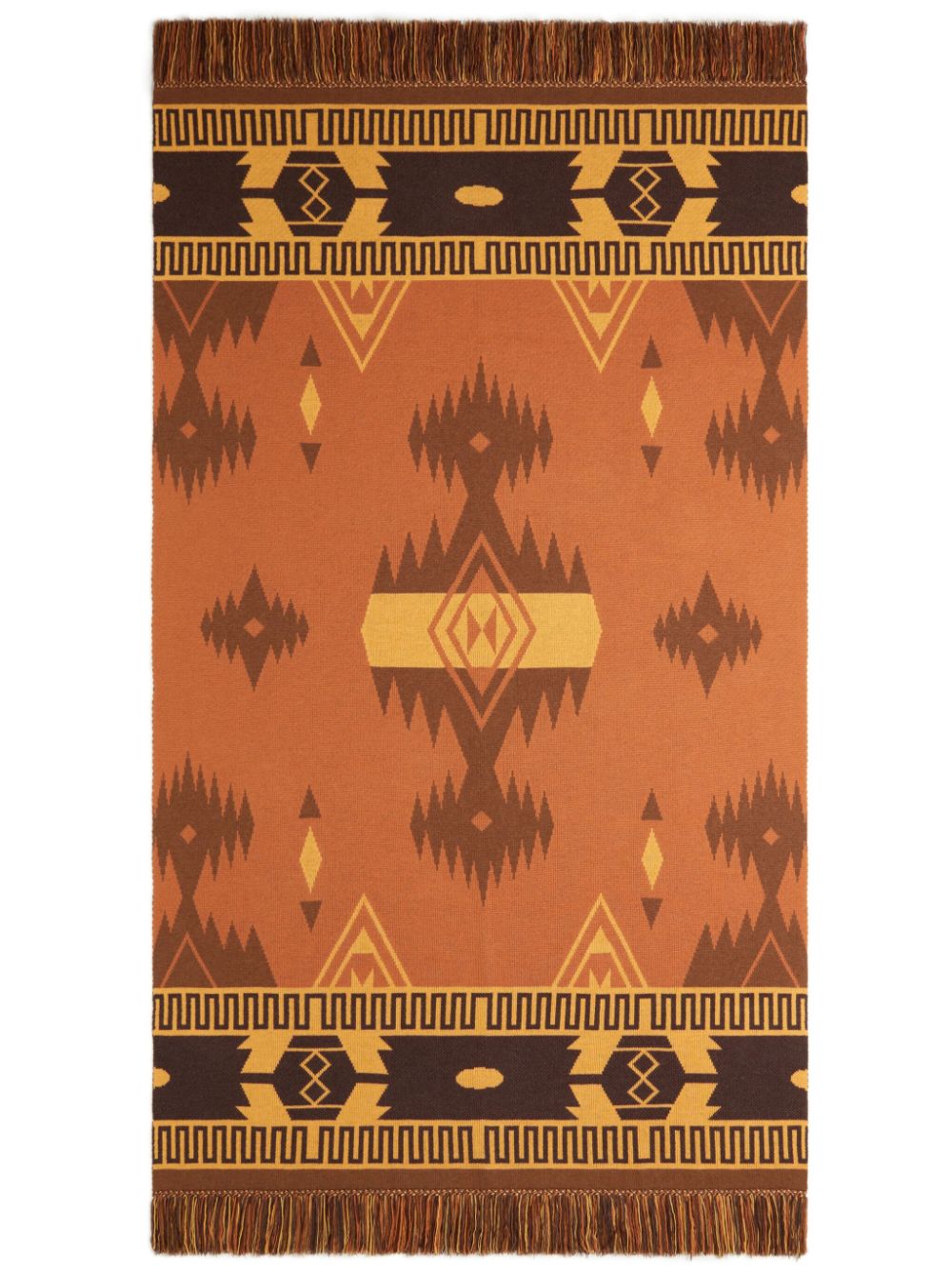 Icon jacquard wool blanket - Orange