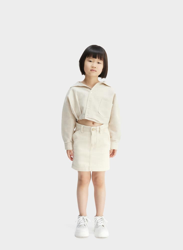 Jacquemus Enfant La Chemise Mejean linen and cotton top