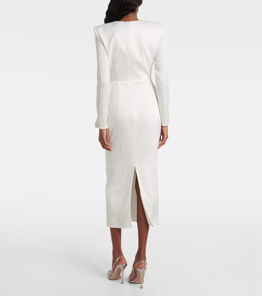 Bow-detail crêpe satin gown