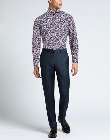 Man Shirt Blue Size 16 Cotton, Elastane