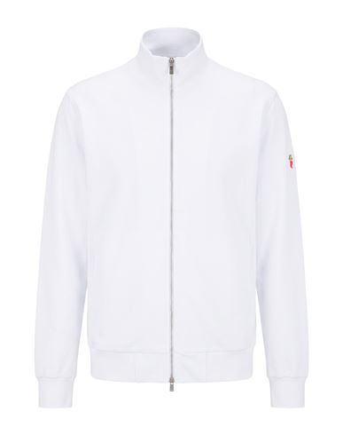Man Sweatshirt White Size 3XL Cotton, Elastane