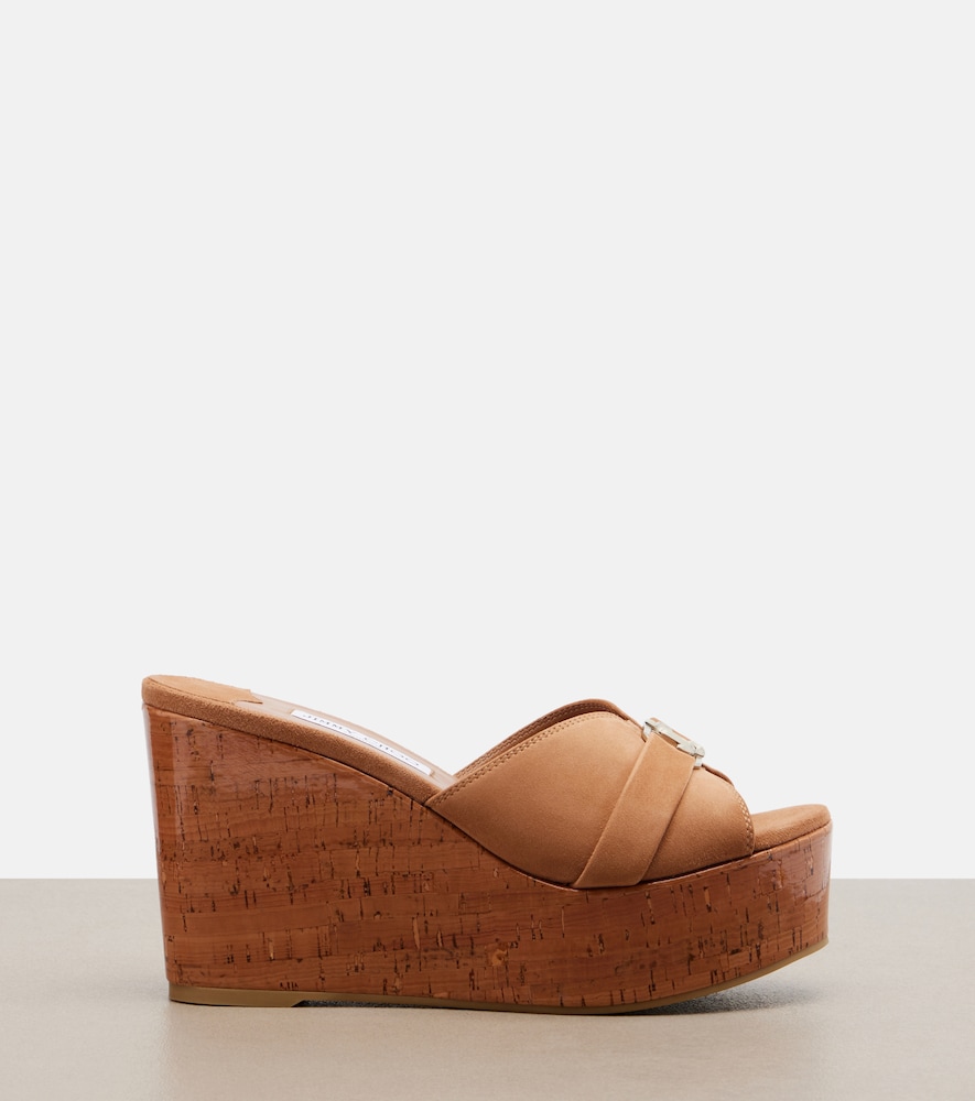 Leda suede wedge mules