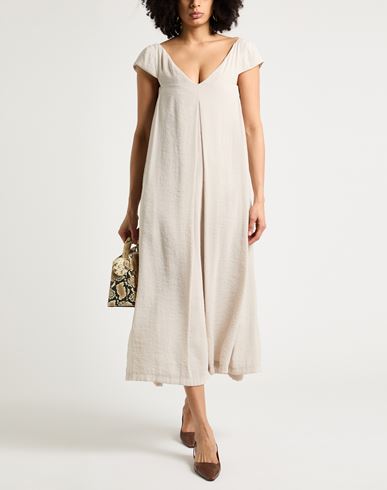 Woman Midi dress Beige Size 8 Modal, Polyester