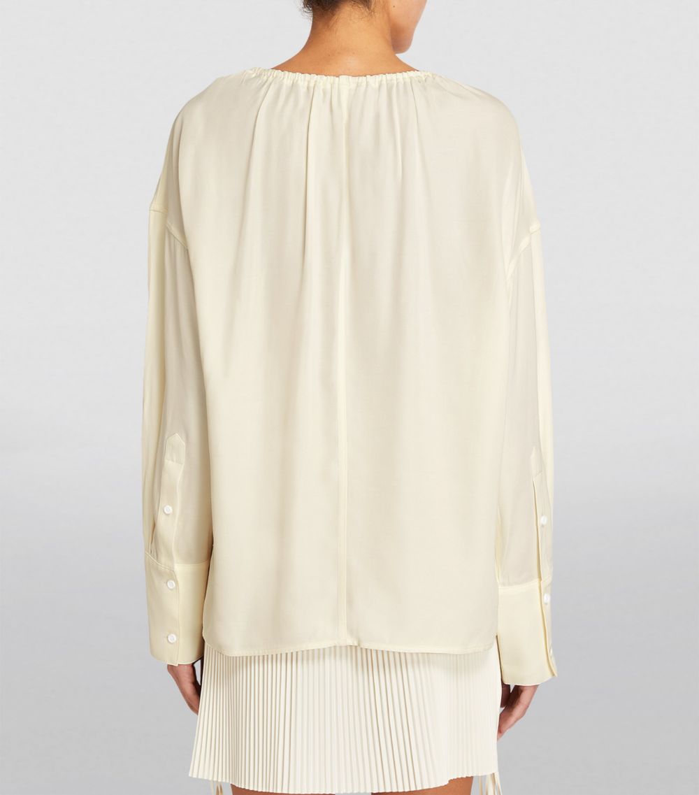 Oversized Half-Zip Drawstring Shirt