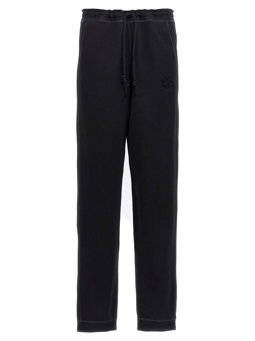 Embroidered-logo track pants - Black