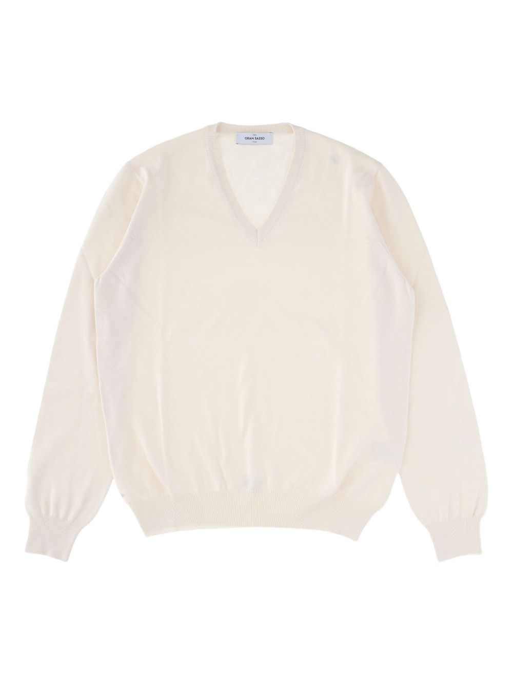 V-neck cotton sweater - White