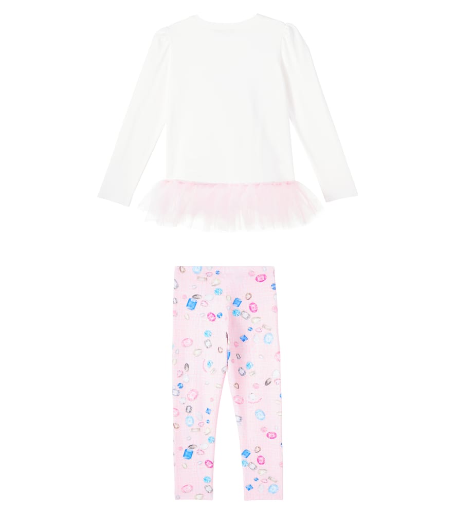 Cotton-blend top and leggings set